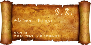 Vámosi Kinga névjegykártya